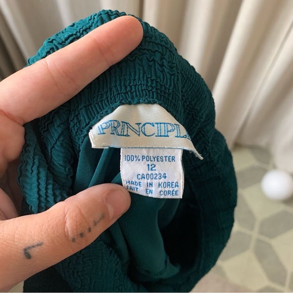 PRINCIPLES GREEN VINTAGE BLOUSE WITH TEXTURED COLLAR 12 - Picture 2 of 9